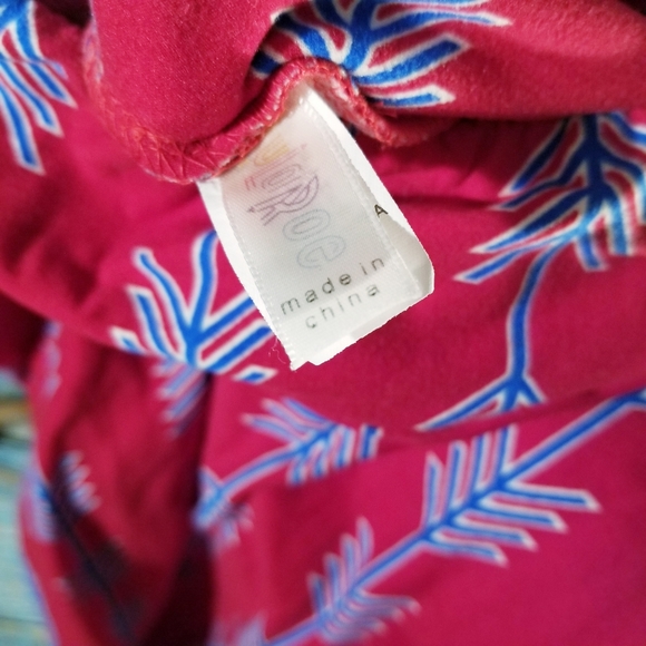 Lularoe Red with Blue Arrows Leggings OS - Picture 4 of 4